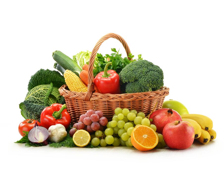 الفواكه والخضروات الطازجة في النظام الغذائي